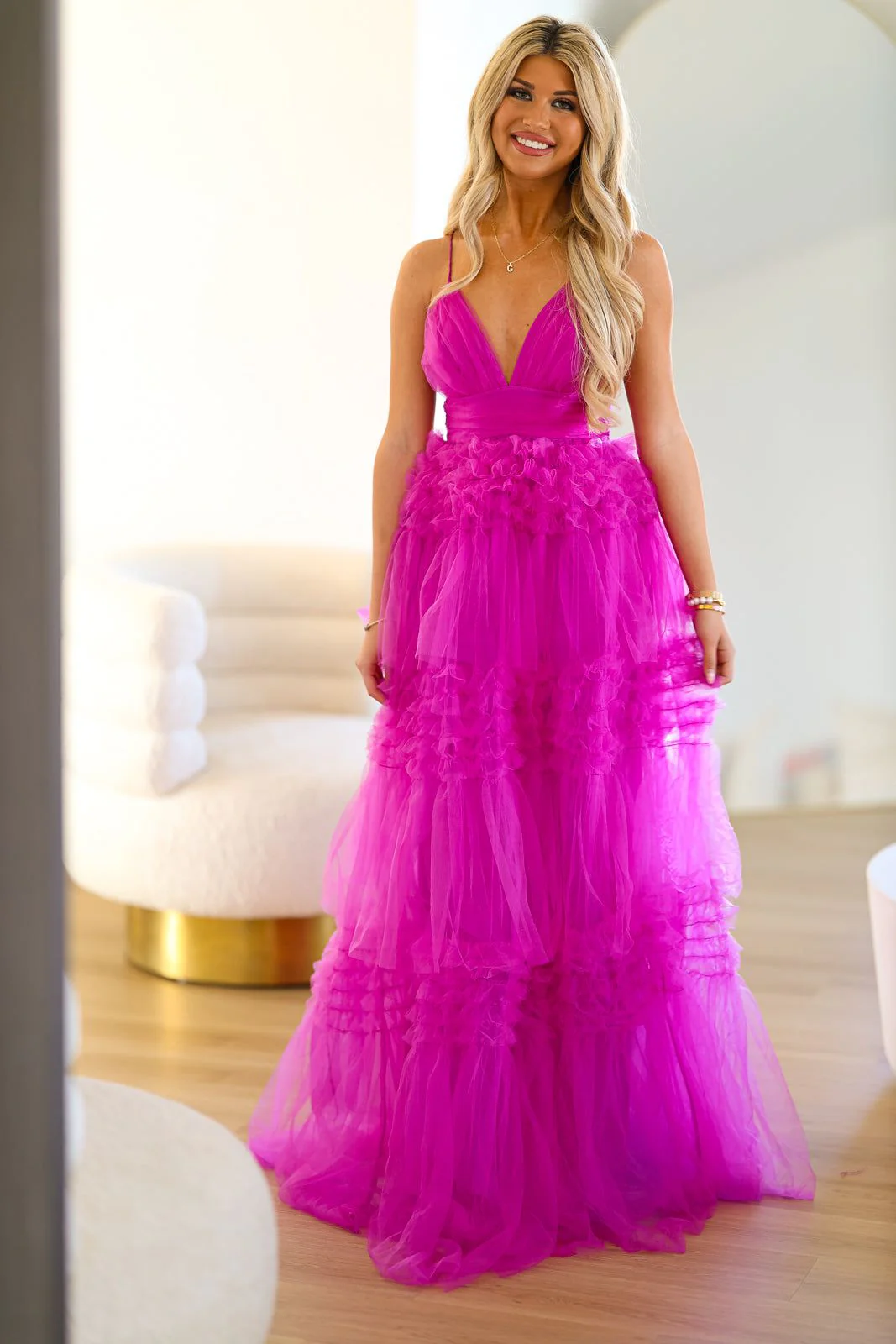 Dear Darling Tiered Maxi Gown - Violet - Image 5