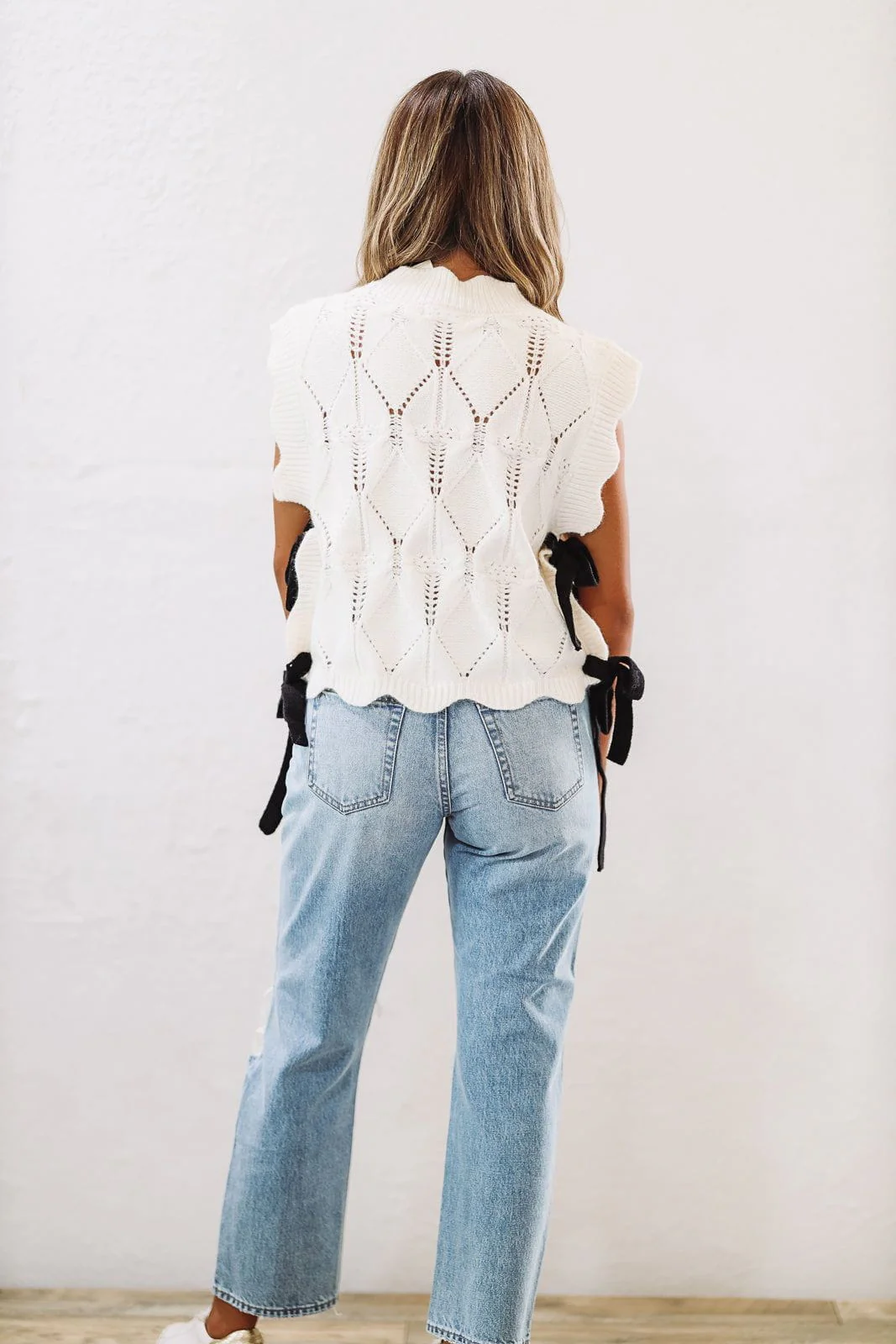 Radiate Beauty Crop Sweater -  Cream and Black - Image 4