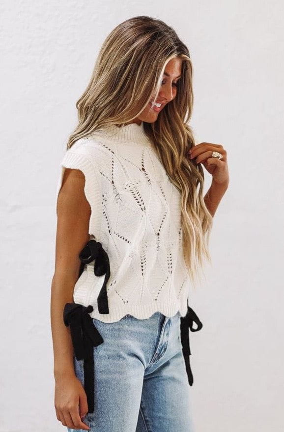 Radiate Beauty Crop Sweater -  Cream and Black - Image 5