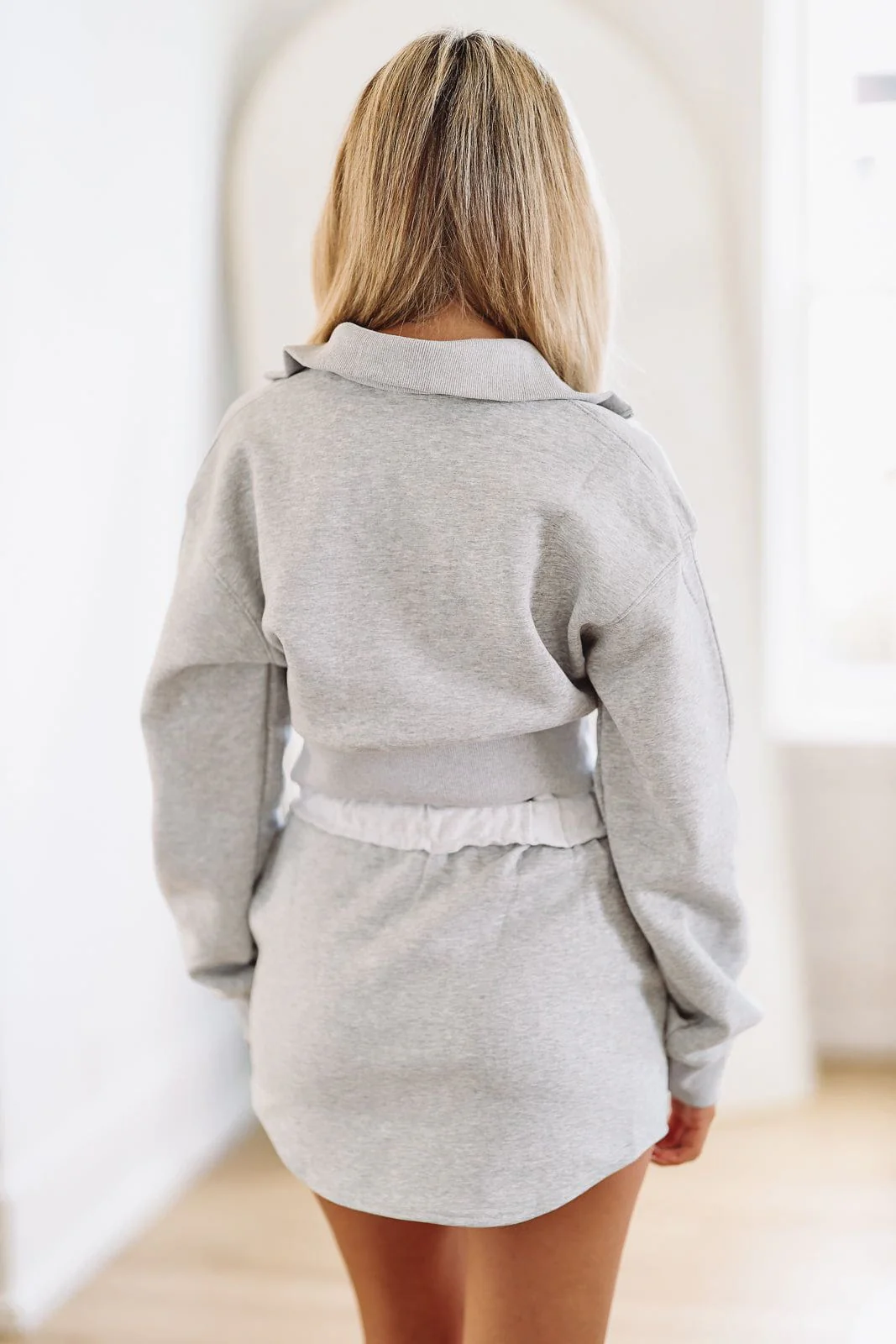 Warm Me Up Crop Pullover - Heather Grey - Image 3